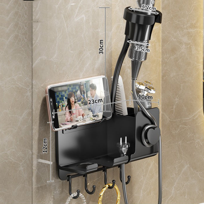 Perforation-Free Hair Dryer Shelf