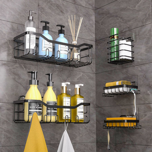 Punch-Free Stainless Steel Bathroom Rack Set