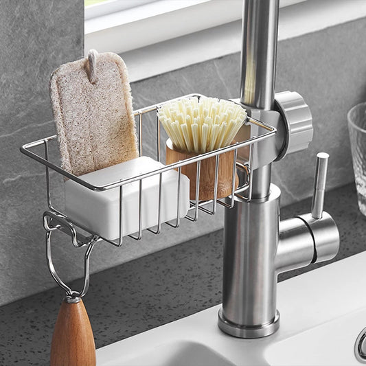 Versatile Stainless Steel Faucet Rack