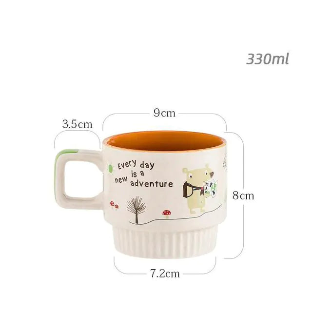 Taza de cerámica pintada a mano