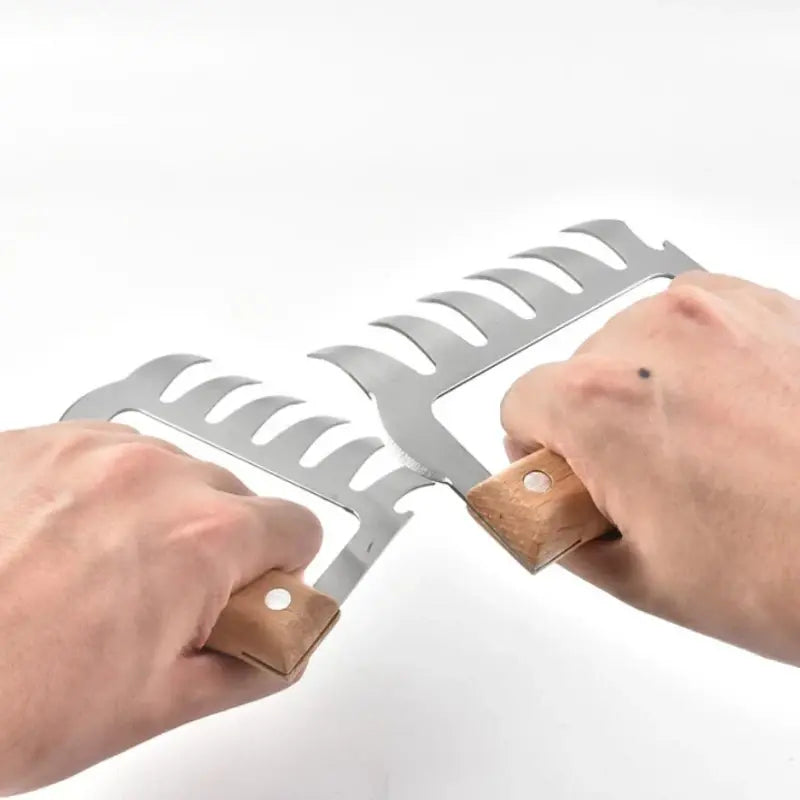 Outdoor Barbecue Fork with Beer Claws