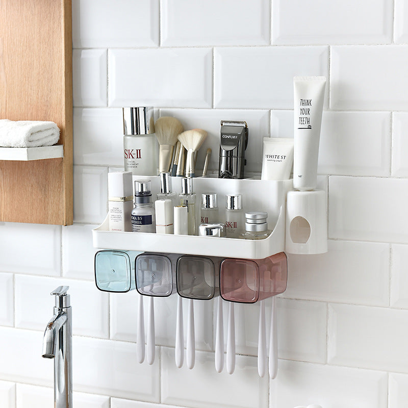 Hole-Free Bathroom Organizer Shelf