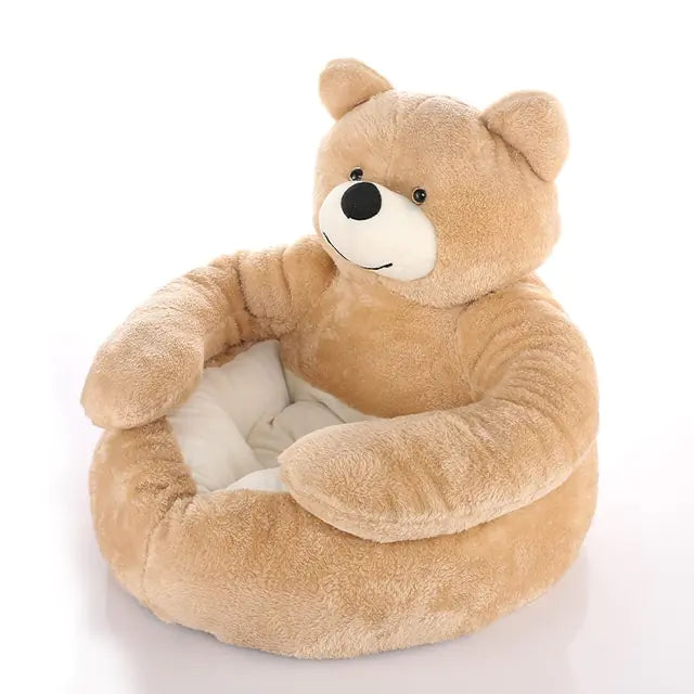 Warm Plush Bear Hug Pet Bed