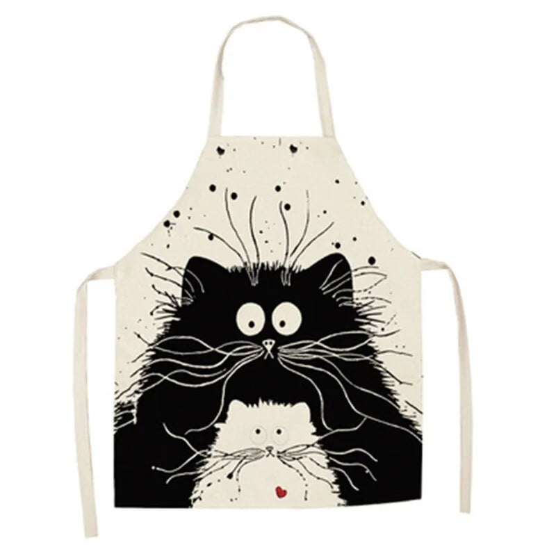 Delantal de cocina con estampado de gato lindo