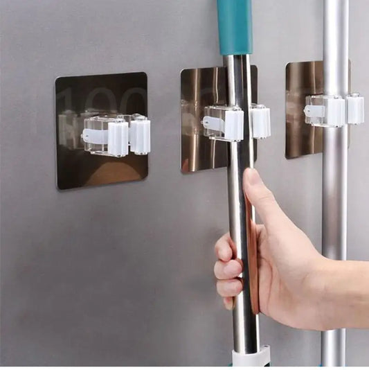 Adhesive Multi-Purpose Broom Holder