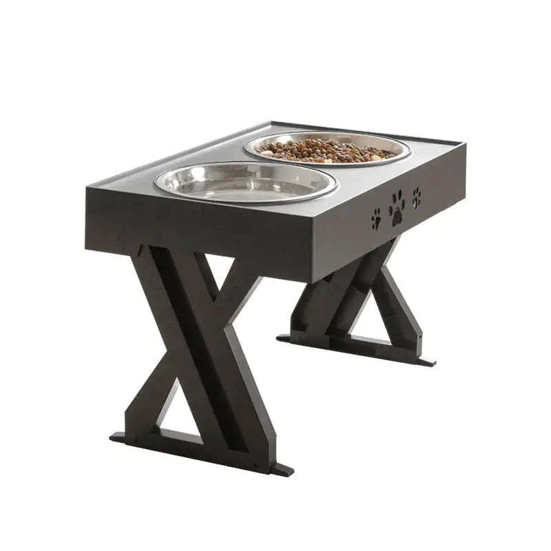 Adjustable Height Double-Bowl Pet feedingTable