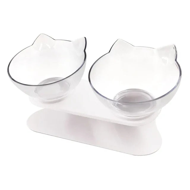 Double Cat Bowl With Raised Stand