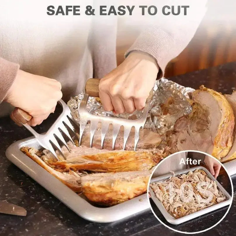 Outdoor Barbecue Fork with Beer Claws