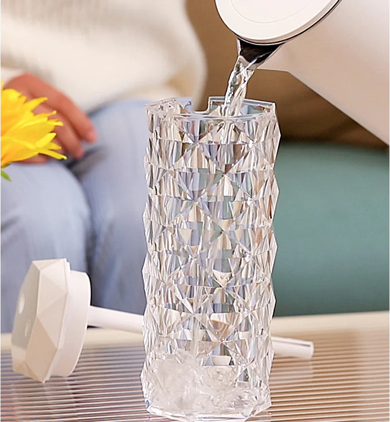 Humidificador de aire con lámpara de cristal