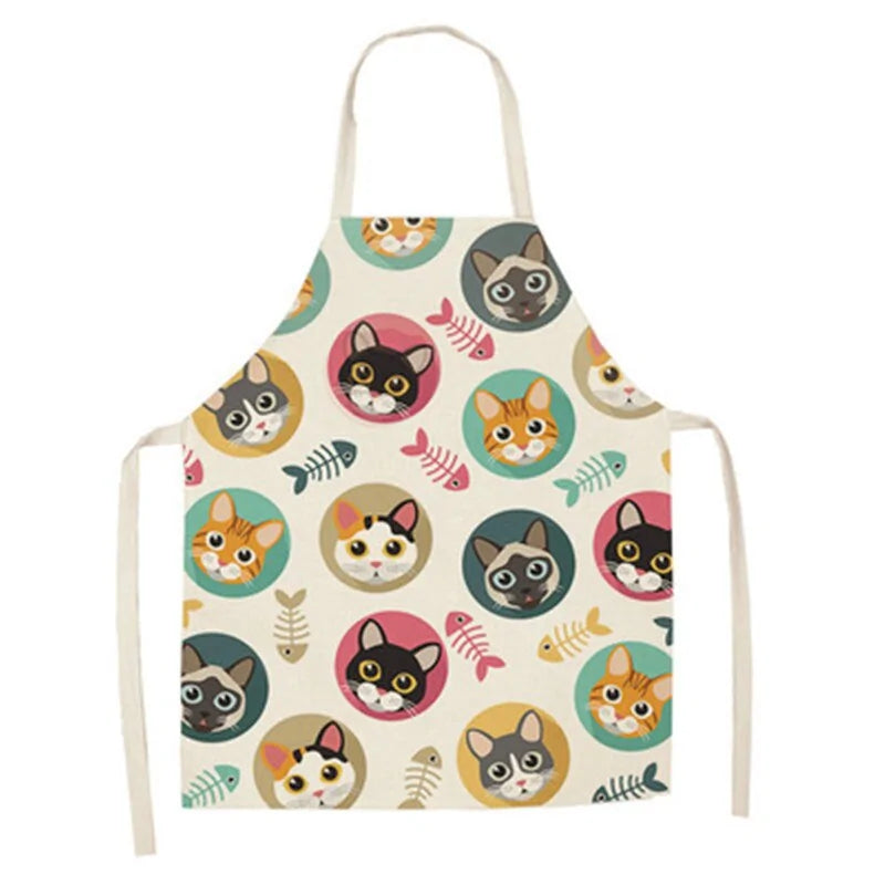 Delantal de cocina con estampado de gato lindo