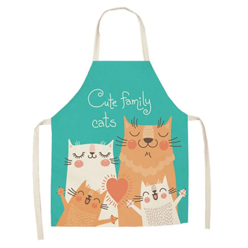 Delantal de cocina con estampado de gato lindo