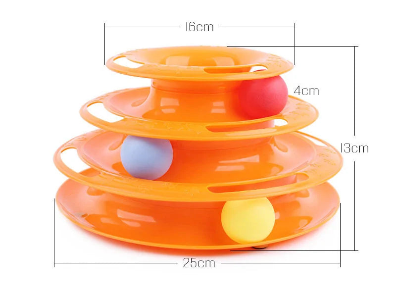 Three Level Pet Cat Toy Tower Tracks