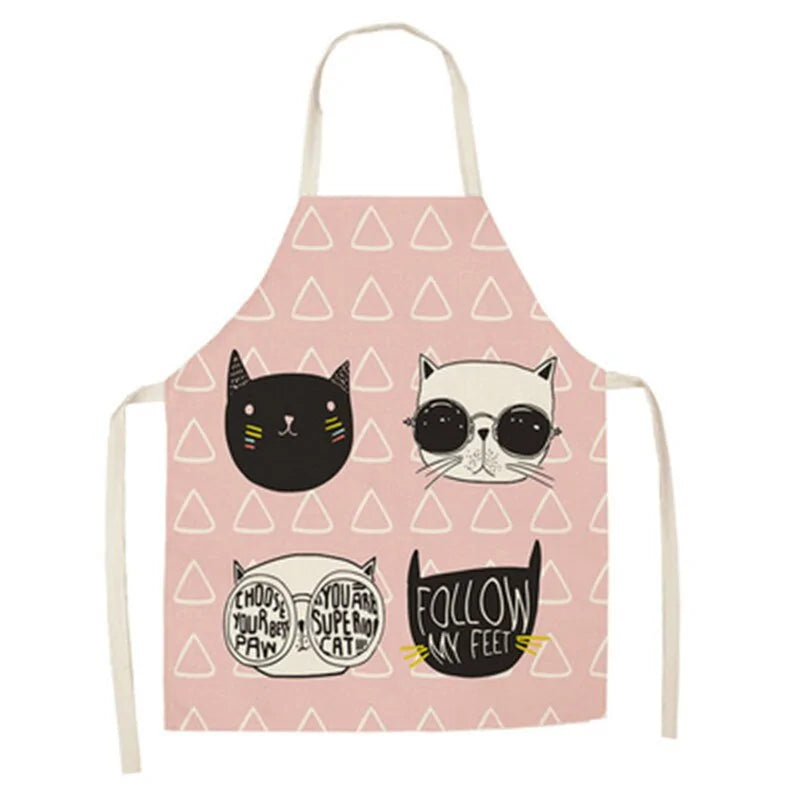 Delantal de cocina con estampado de gato lindo