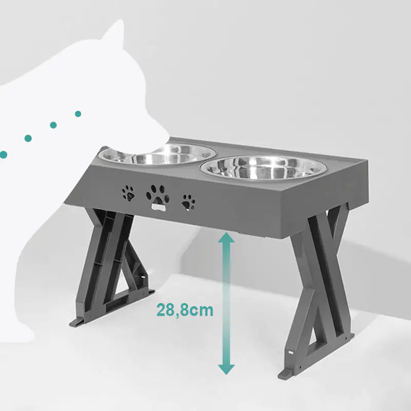 Adjustable Height Double-Bowl Pet feedingTable