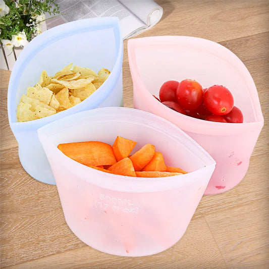 Reusable Silicone PEVA Food Storage Bags