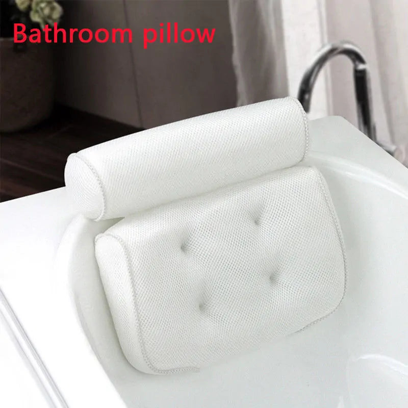 Almohada de baño de malla 3D con ventosas