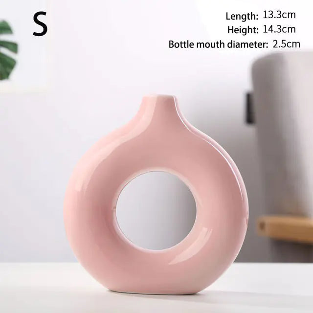 Nordic Round Hollow Ceramic Vase