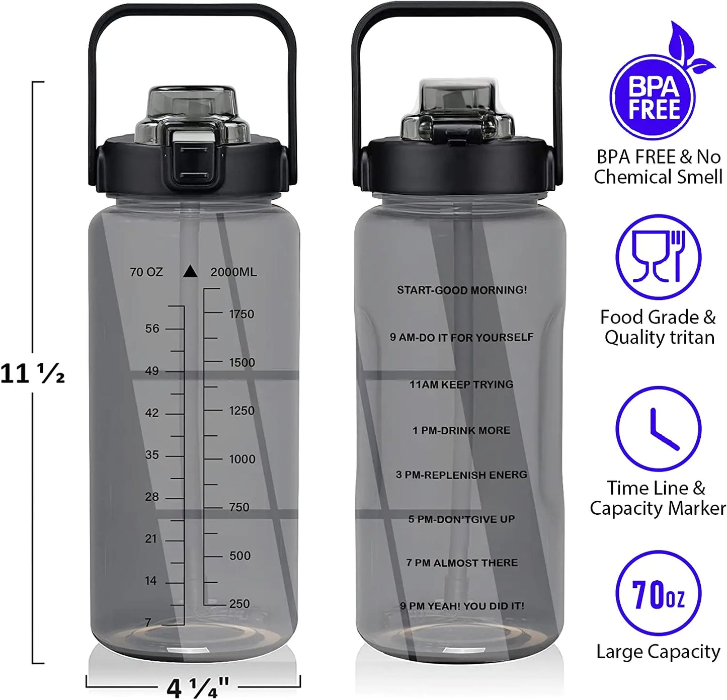 Botella de agua de medio galón con funda