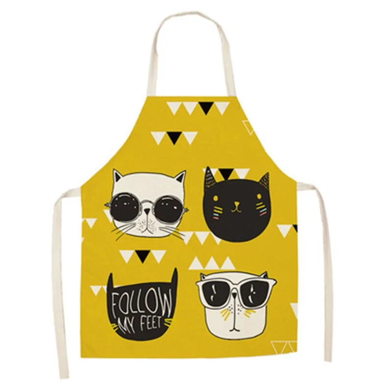 Delantal de cocina con estampado de gato lindo