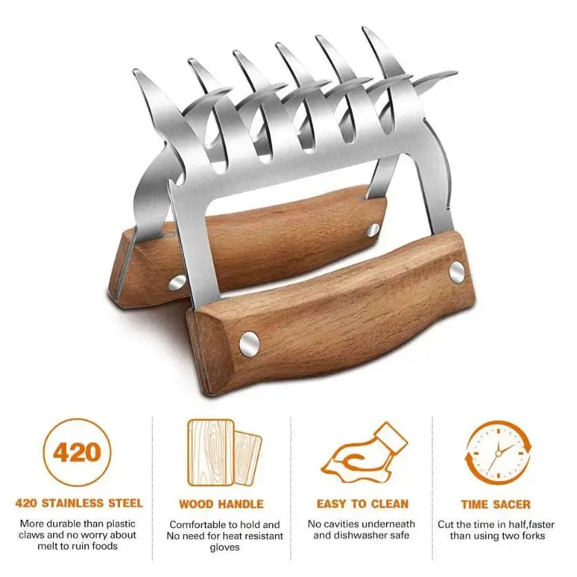 Outdoor Barbecue Fork with Beer Claws