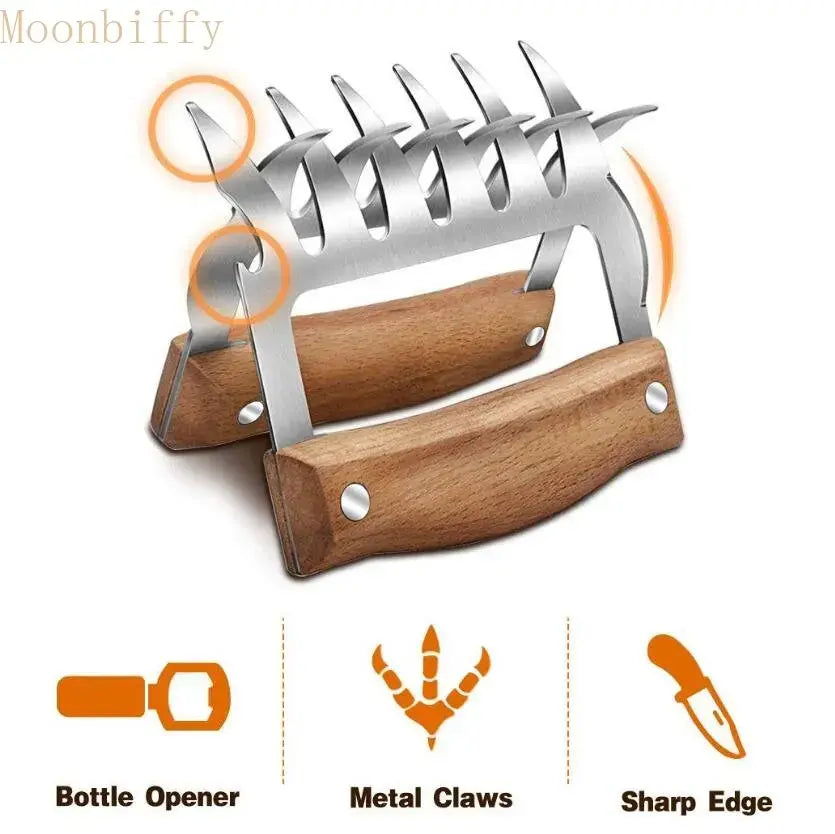 Outdoor Barbecue Fork with Beer Claws